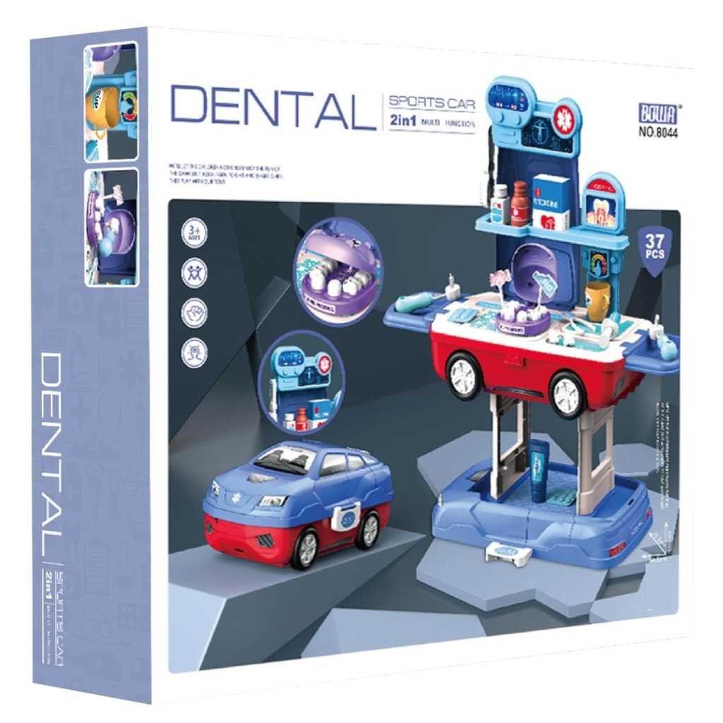 2-in-1 Dental Sports Car Multi Function Playset - 37 Pieces
