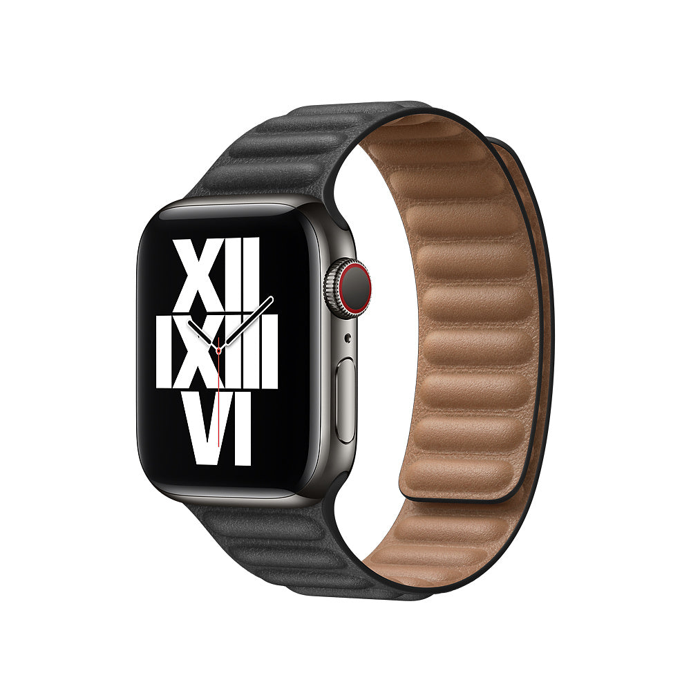 Apple 40mm - Black Leather Link - S/M