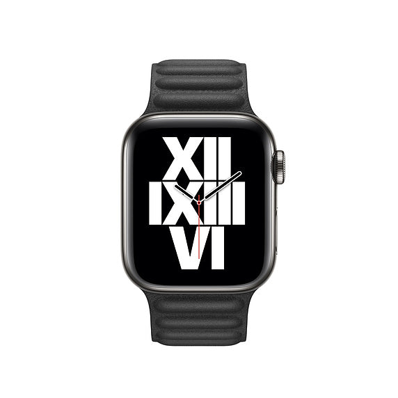 Apple 40mm - Black Leather Link - S/M