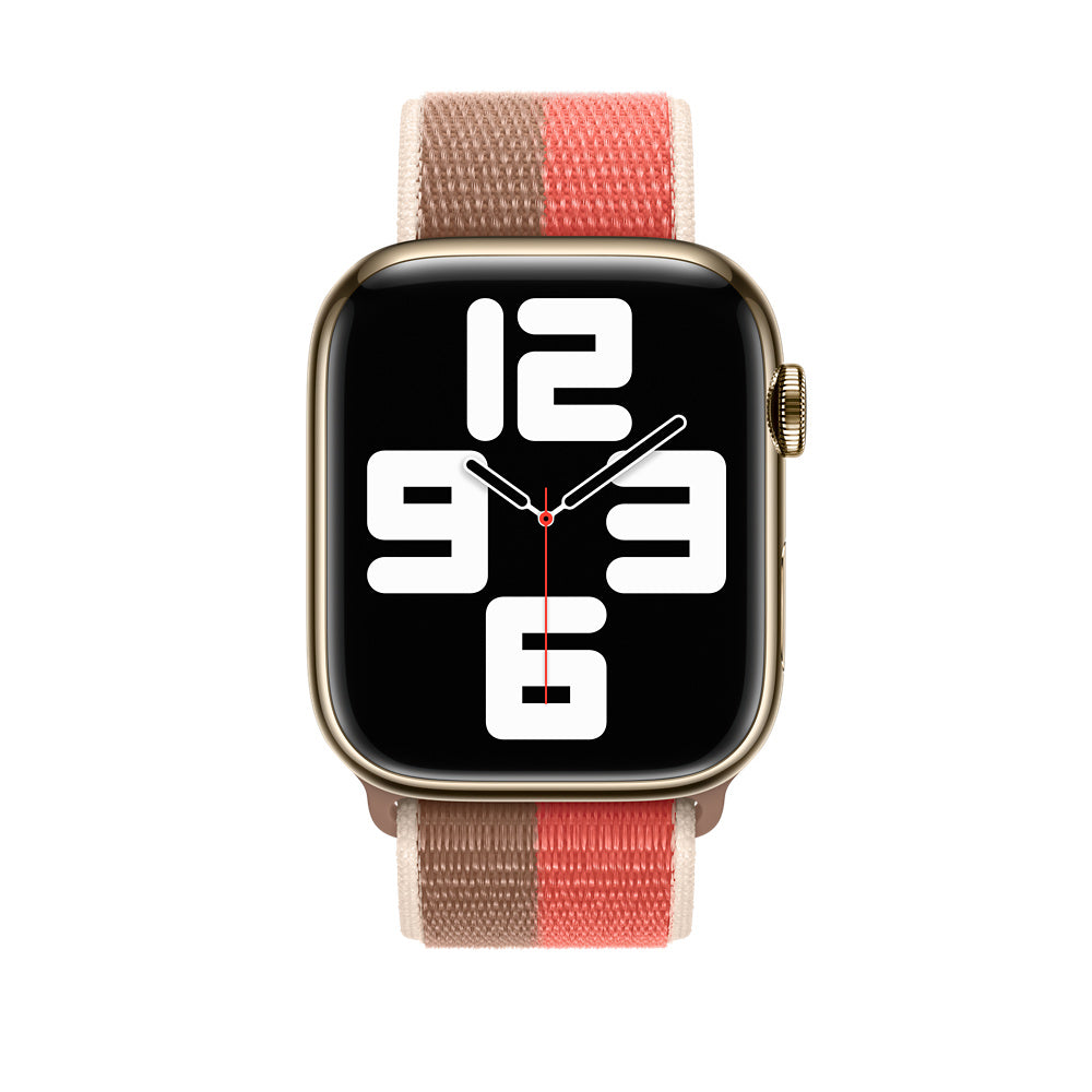 Apple Watch 45mm Pink Pomelo/Tan Sport Loop