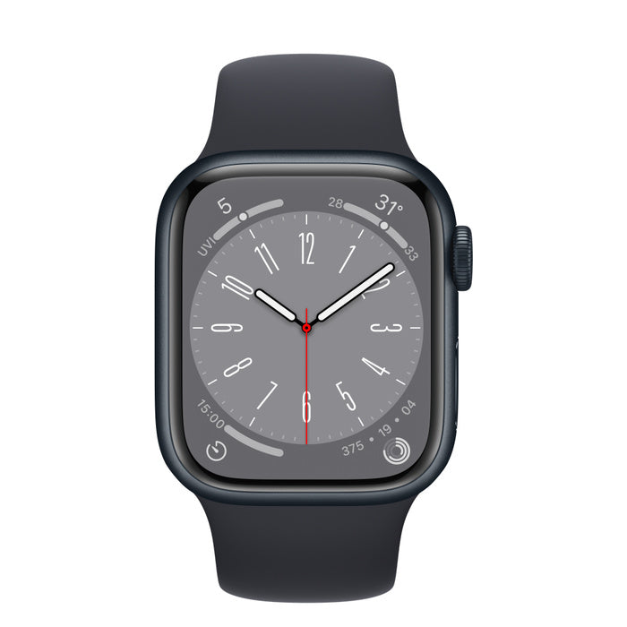 Apple Watch Series 8 GPS 41mm Midnight Aluminium Case with Midnight Sport Band - Regular