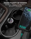 Aukey 30W PD Metal Dual Port Fast Car Charger with PPS & QC 3.0 - Black