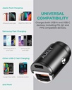 Aukey 30W PD Metal Dual Port Fast Car Charger with PPS & QC 3.0 - Black