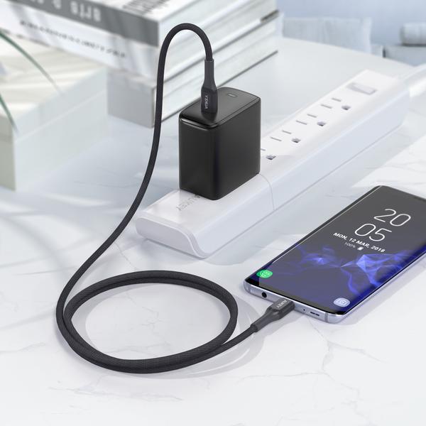 Aukey Braided Nylon 2m USB 3.1 Gen1 USBC to USB-C 60W - Black