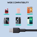Aukey Circlet AC Nylon braided USB-A to USB-C Cable 0.9m - Black
