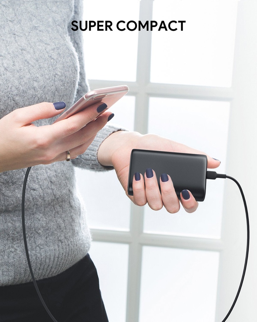 Aukey Essential 15,000mAh 3-Port Power Bank with 30W PD - Black