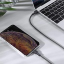 Aukey MFI Braided Nylon USB-C To Lightning Cable - 2 Meter - Black