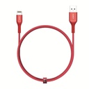 Aukey MFI USB-ATo Lightning Kevlar Cable - 2 Meter - Red