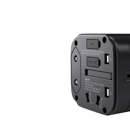 Aukey Universal Adapter with 3 USB Ports - Black