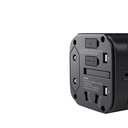 Aukey Universal Adapter with 3 USB Ports - Black