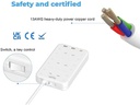 Blupebble 6 Plug Surge Protection Power Strip 6 Type - G Outlets + PD 20W USB-C Port + 2 USB-A Ports With 1.5 Meters Cord Length - White