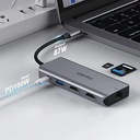 Blupebble C9 Multiport Aluminum 9-in-1 Multimedia Hub Gray