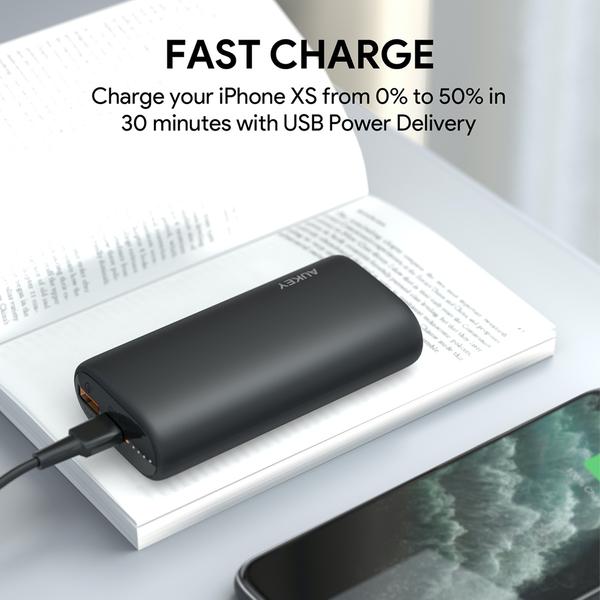 Bundle Aukey Sprint Go Mini 10000mAh PD Power Bank + USB-C To Lightning Cable