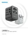 Momax 1 Charger Flow + PD 120W GaN Desktop Charger [6 ports] - UK Plug - White