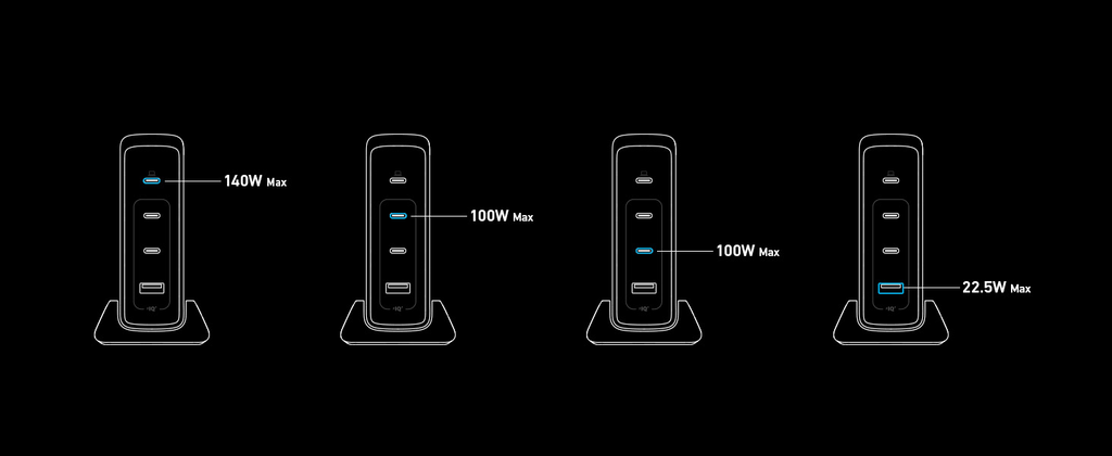 Anker 749 Prime 240W GaN Desktop Charger (4 Ports) - Black