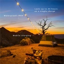 MPOWERD Luci Warm White 44’ Solar String Lights + Detachable Power Hub - Black
