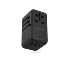 Powerology 4-Port Universal GaN Super Charger Compatible-in-150+ Countries - Balck