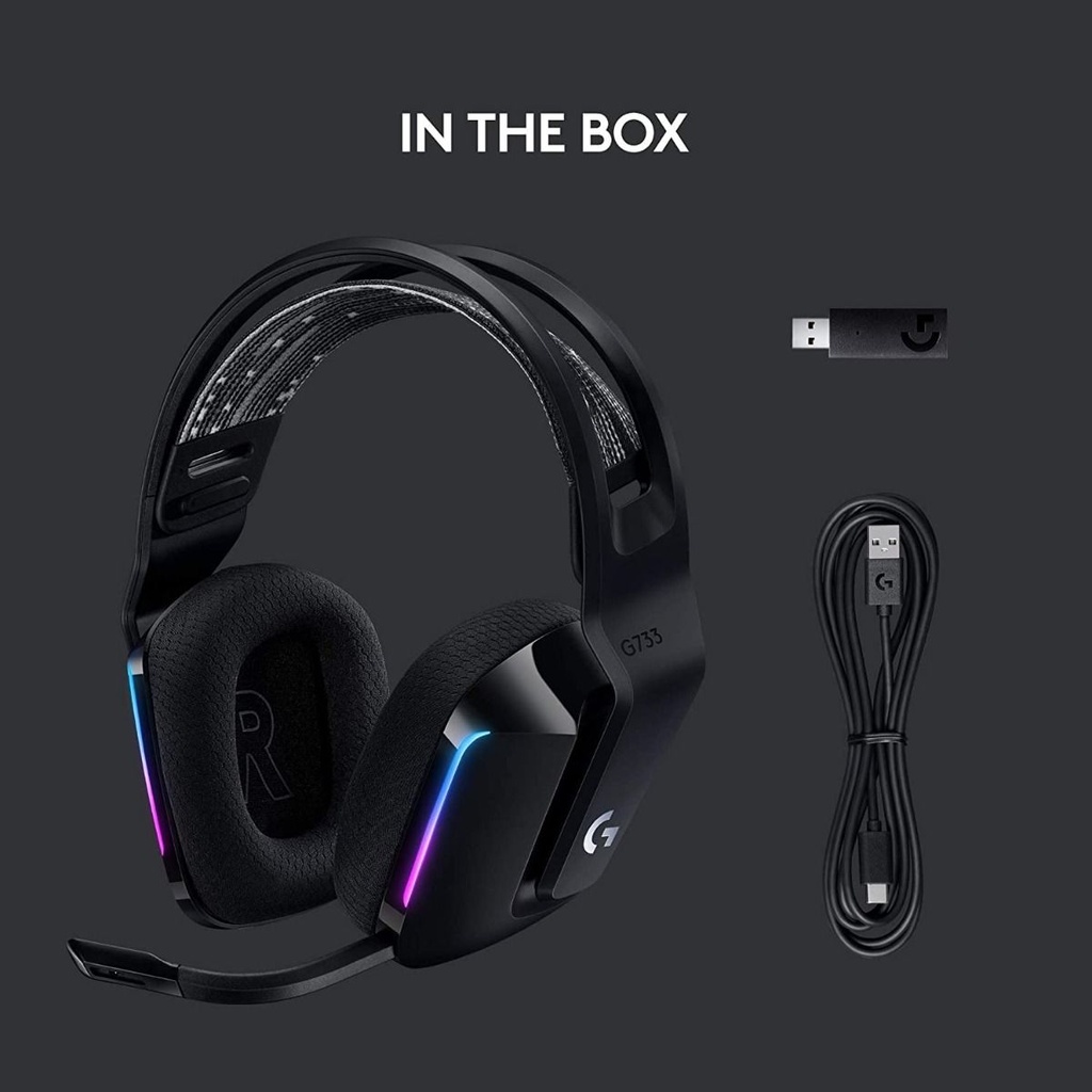 Logitech G733 Lightspeed Wireless RGB Gaming Headset - Black