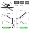 Gamvity Aluminum Height Adjust Desktop 17-32 Inch Monitor Mount Gas Spring Arm+12-17 Inch Laptop Holder Stand Full Motion Ol-3l Pro- Black