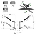 Gamvity Adjustable Height Aluminum Gas Spring Monitor Arm For Laptop And Monitor Ol-1s Pro - Silver