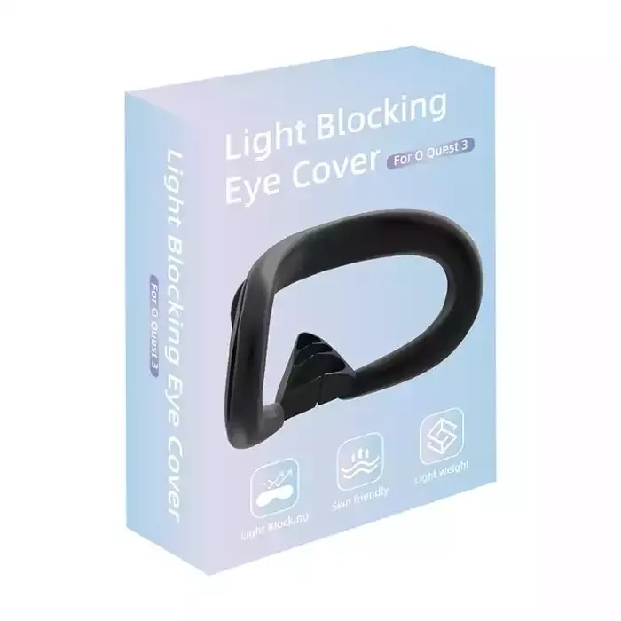 Silicone Eye Mask Pad Anti-Leakage Protective Cover For Meta Quest 3 - Black