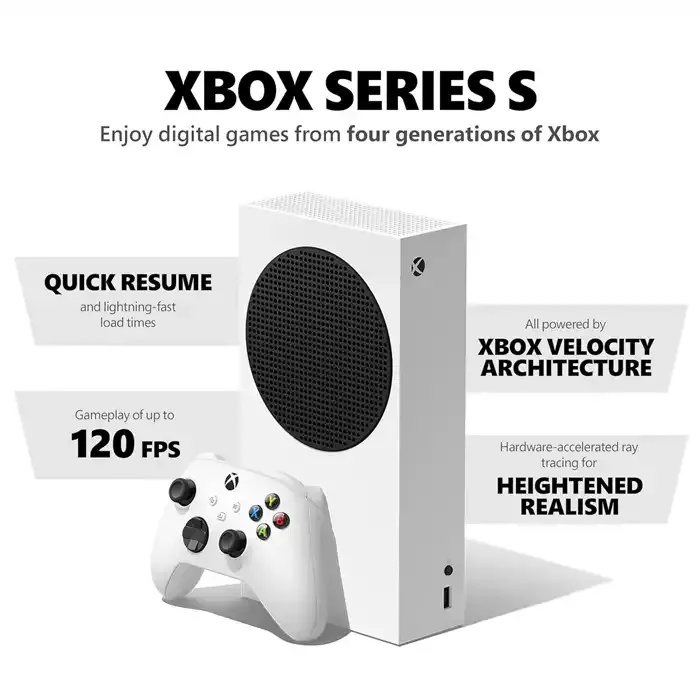XBOX SERIES S – STARTER BUNDLE 512GB SSD WITH GAME PASS ULTIMATE 3 MONTH DIGITAL GAMING CONSOLE