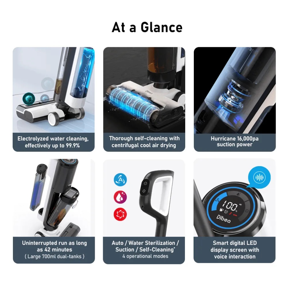 Dibea HC26 5-IN-1 Cordless Smart Wet Dry Floor Washer & Vacuum Cleaner