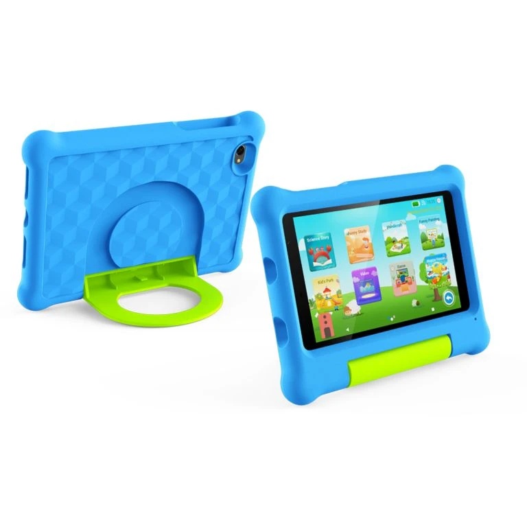 G-Tab S8 Kids, 8.0-Inch 3G, Android 10, Quad Core, 2GB-32GB, Camera 5.0Mp Front, 8.0Mp Rear, Battery 5100mAh. Free: Screen Protector + Case - Gray Blue