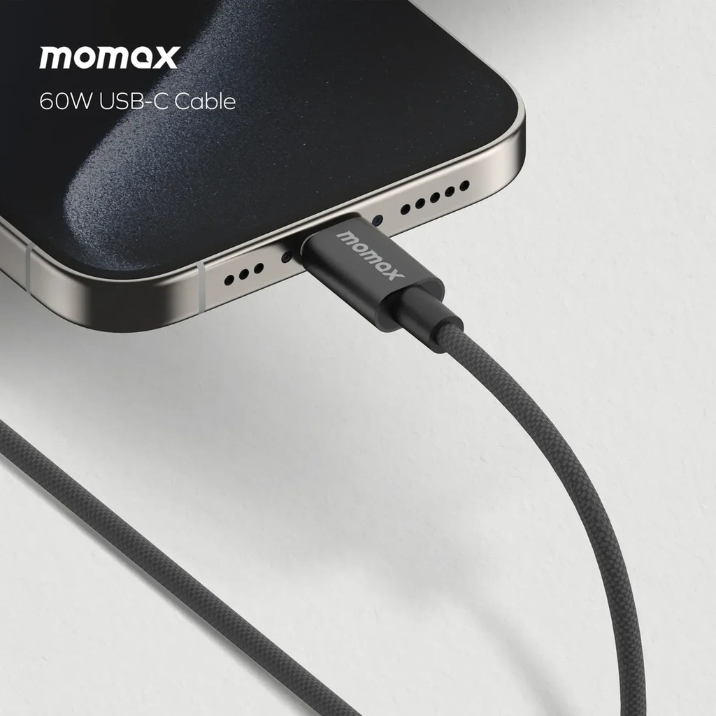 MOMAX Elite 60W USB-C Cable 0.5m (Black)
