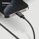 MOMAX Elite 60W USB-C Cable 0.5m (Black)