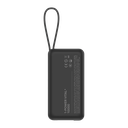 MOMAX 1-Power Vital+ 10000mAh Battery Pack with Dual Built-in USB-C Cable (Black)