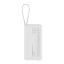 MOMAX 1-Power Vital+ 10000mAh Battery Pack with Built-in USB-C and Lightning Cable (White)