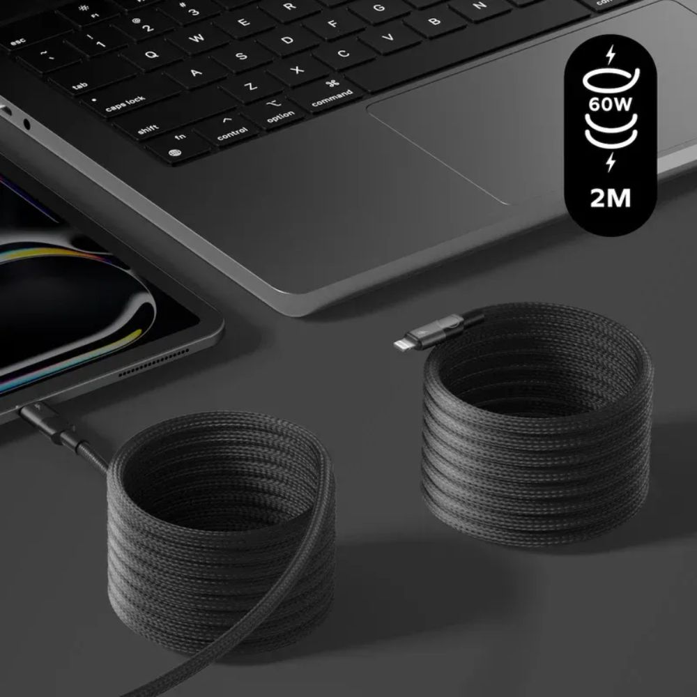 MOMAX Mag.link USB-C to Lightning Magnetic Cable 2m (Black)