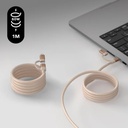 MOMAX Mag.link USB-C to C & Lightning Magnetic Cable 1m (Desert Titanium)
