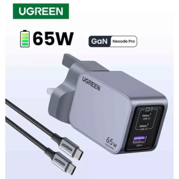 UGREEN Nexode Pro 65W 3-Port GaN Fast Charger UK 25872