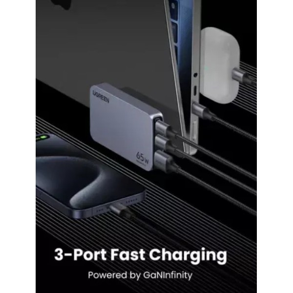 UGREEN Nexode Pro 65W 3-Port GaN Ultra-Slim Fast Charger 25356