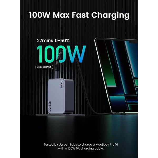 UGREEN Nexode Pro 100W 3-Port GaN Fast Charger Set UK25875