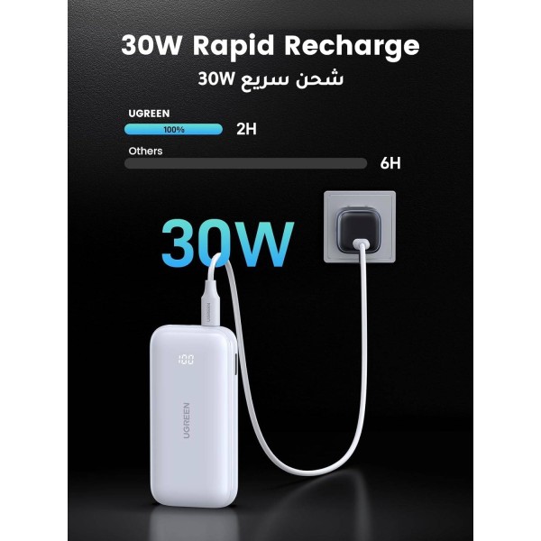 UGREEN 10000mAh PD-30W Two-way Fast Charging Power Bank PB501 