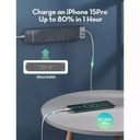 RAVPower RP-PC1038 3 Outlets Power Strip Gray UK Version 3m with USB Port