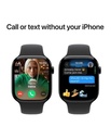 Apple Watch Series 10, 46mm, Jet Black Aluminium Case, Black Sport Band (GPS+Cellular)