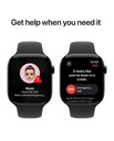 Apple Watch Series 10, 46mm, Jet Black Aluminium Case, Black Sport Band (GPS+Cellular)