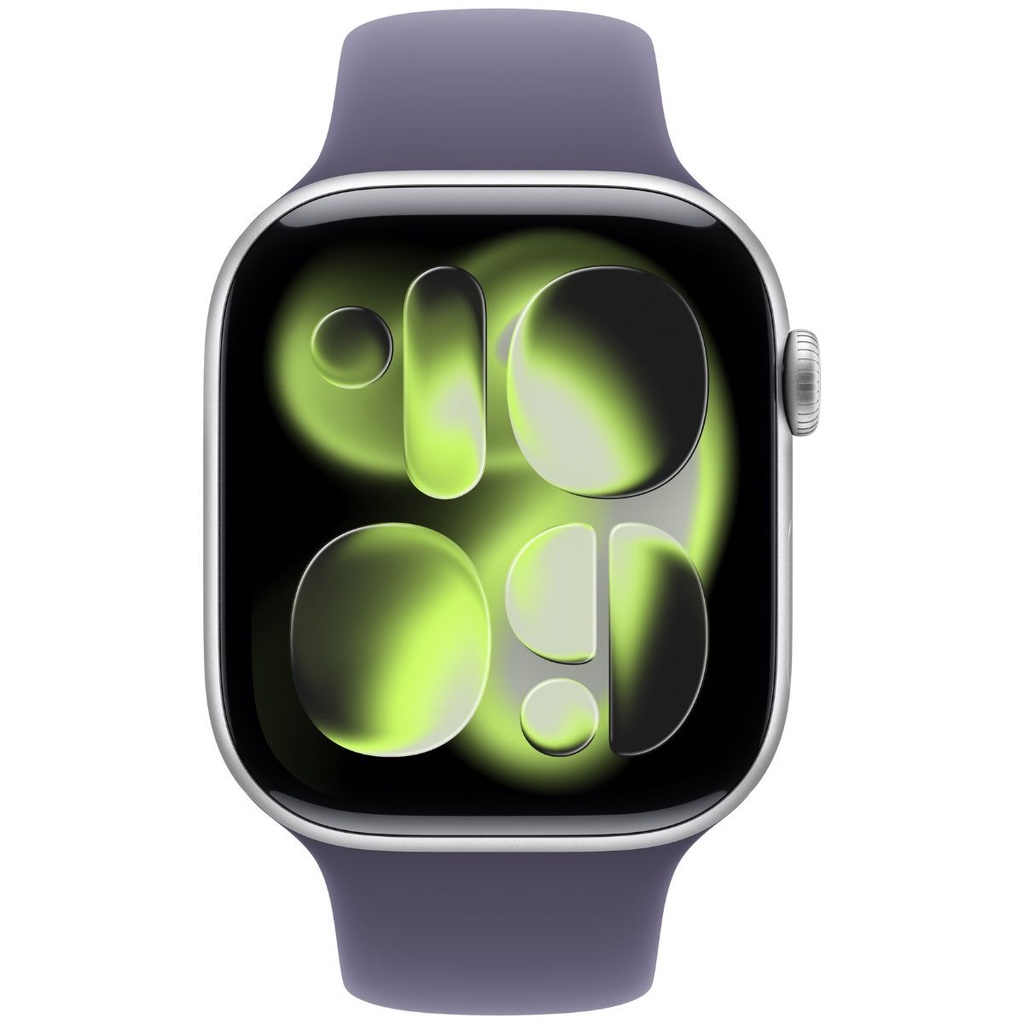 Apple Watch Series 11 GPS 46mm Silver Aluminium Case with Purple Fog Sport Band - M/L