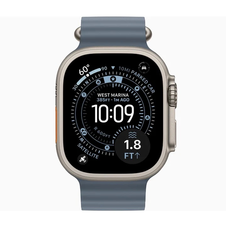 Apple Watch Ultra 3 GPS + Cellular 49mm Natural Titanium Case with Anchor Blue Ocean Band