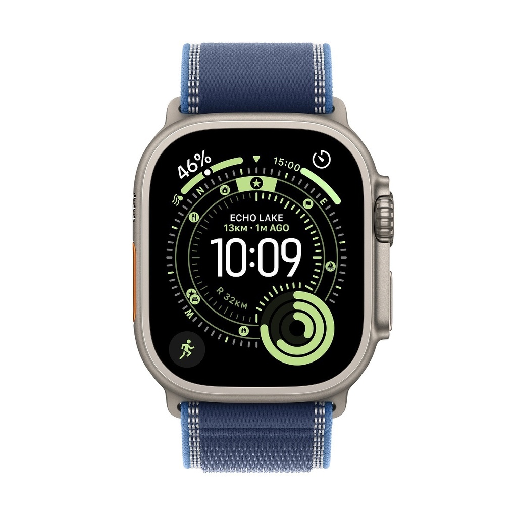 Apple Watch Ultra 3 GPS + Cellular 49mm Natural Titanium Case with Blue/Bright Blue Trail Loop-M/L