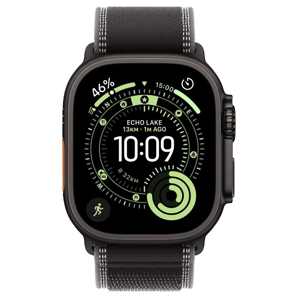 Apple Watch Ultra 3 GPS + Cellular 49mm Black Titanium Case with Black/Charcoal Trail Loop - M/L