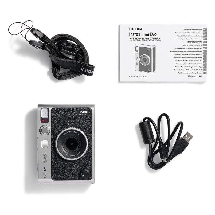 Instax Mini Evo Camera, 28mm, USB Type C Port - Black