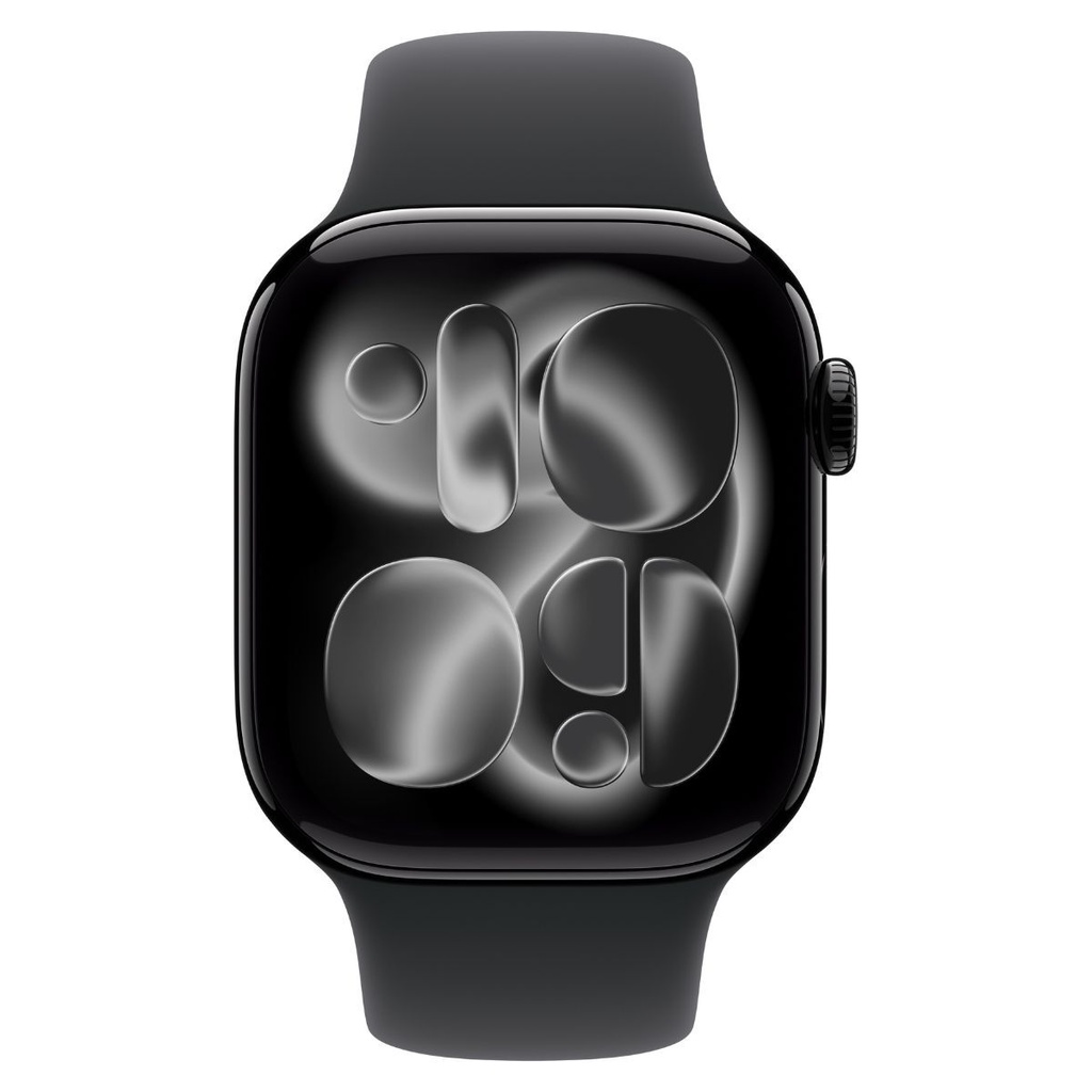 Apple Watch Series 11 GPS 46mm Jet Black Aluminium Case with Black Sport Band - M/L