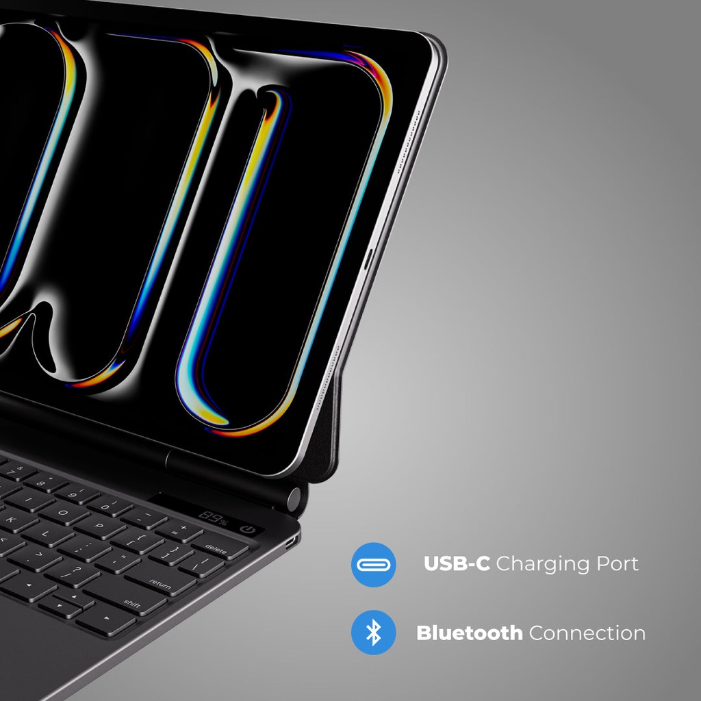 MT13PRO2024 AR EN BK Blupebble iPad Pro 13" Magic Folio w Trackpad keyboard English BK