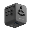 Ezzat 1-World2 35W 5-Port Dual AC Travel Adaptor (Black)