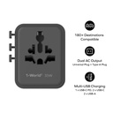 Ezzat 1-World2 35W 5-Port Dual AC Travel Adaptor (Desert Titanium)